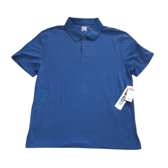 NWT 32 Degrees Mens Polo Sz L Blue Business Casual Work Job Basic Minimalist - Picture 1 of 9